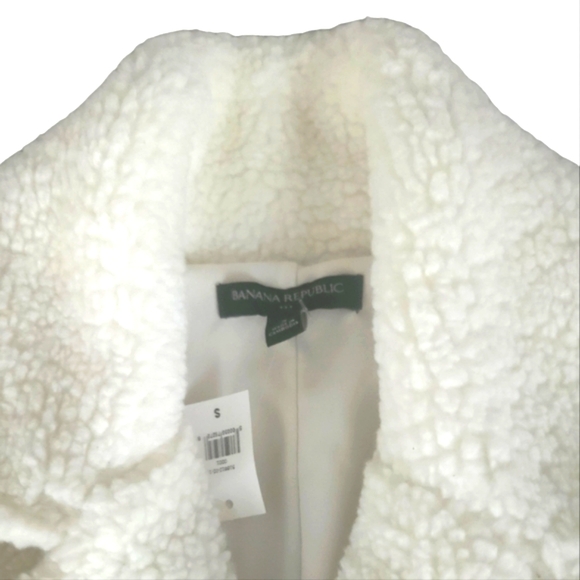 NWT Banana Republic white jacket, size small sharpa style NWT - Picture 7 of 16